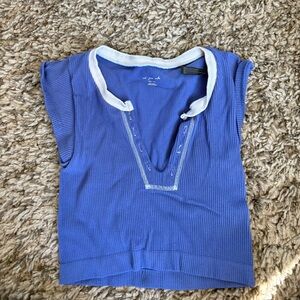 Urban Outfitters Blue and White Crop Top